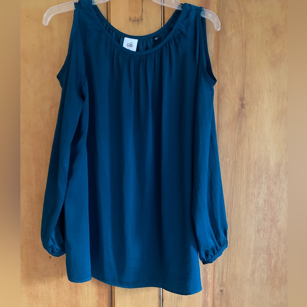 Emerald green color, cold shoulder cabi blouse